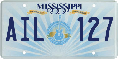 MS license plate AIL127