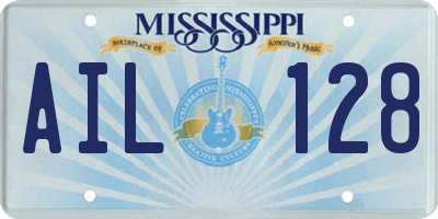 MS license plate AIL128