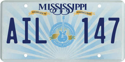 MS license plate AIL147