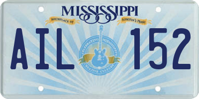 MS license plate AIL152