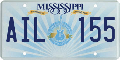 MS license plate AIL155
