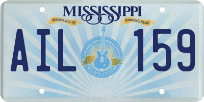 MS license plate AIL159