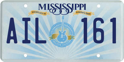 MS license plate AIL161