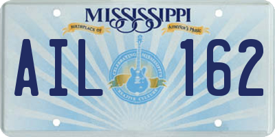 MS license plate AIL162