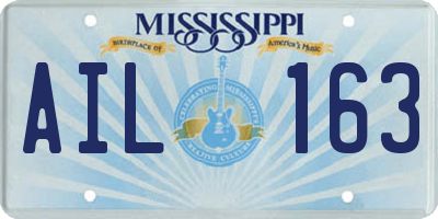 MS license plate AIL163