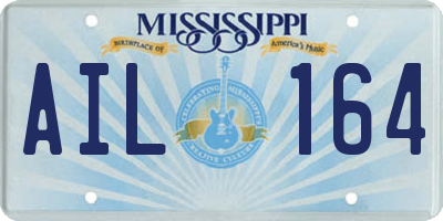 MS license plate AIL164