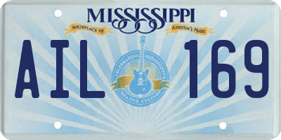 MS license plate AIL169