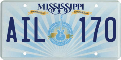 MS license plate AIL170
