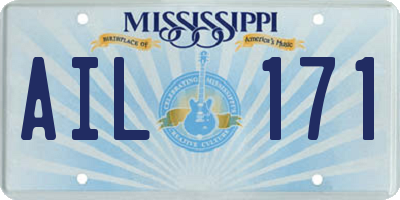 MS license plate AIL171