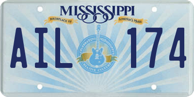 MS license plate AIL174