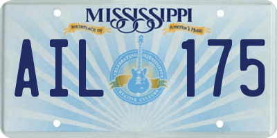 MS license plate AIL175