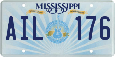 MS license plate AIL176