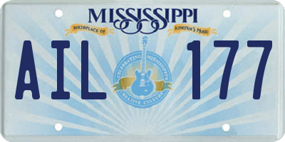 MS license plate AIL177