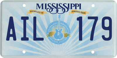 MS license plate AIL179