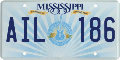 MS license plate AIL186