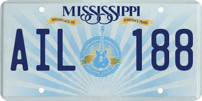 MS license plate AIL188