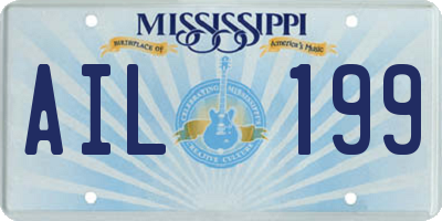 MS license plate AIL199