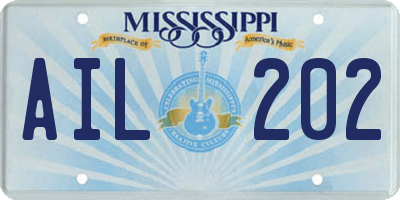 MS license plate AIL202