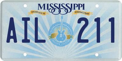 MS license plate AIL211