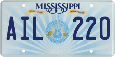 MS license plate AIL220