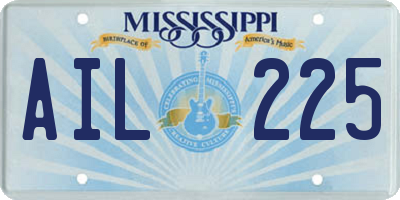 MS license plate AIL225