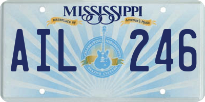 MS license plate AIL246