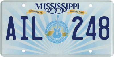 MS license plate AIL248
