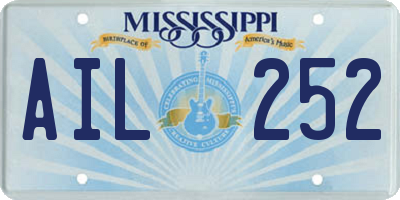 MS license plate AIL252