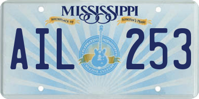 MS license plate AIL253