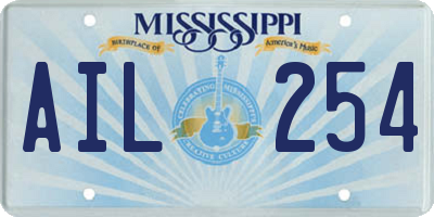 MS license plate AIL254