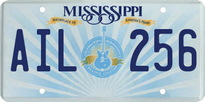 MS license plate AIL256