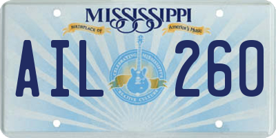 MS license plate AIL260
