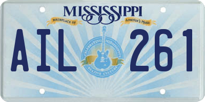 MS license plate AIL261