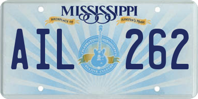 MS license plate AIL262