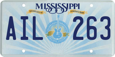 MS license plate AIL263