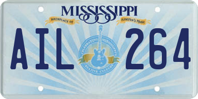 MS license plate AIL264