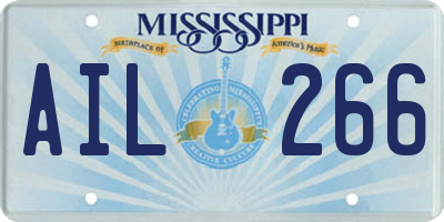 MS license plate AIL266