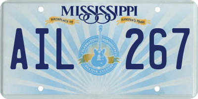MS license plate AIL267