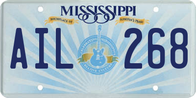 MS license plate AIL268