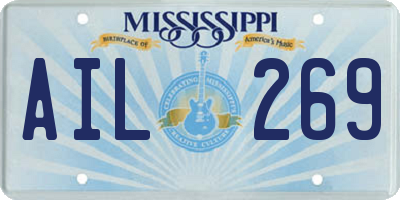 MS license plate AIL269
