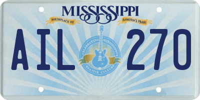 MS license plate AIL270