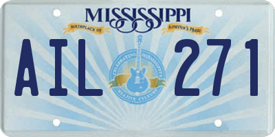 MS license plate AIL271