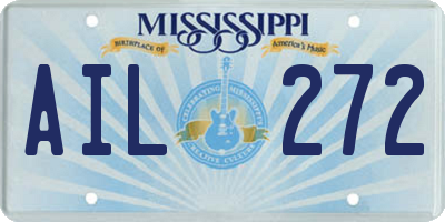 MS license plate AIL272