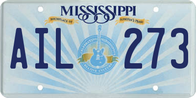 MS license plate AIL273