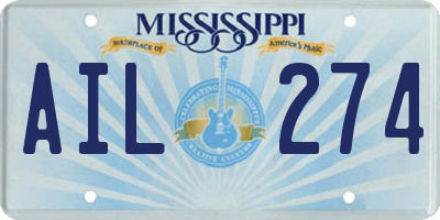 MS license plate AIL274