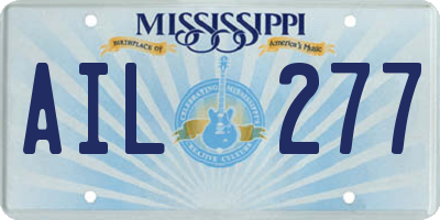 MS license plate AIL277