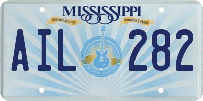 MS license plate AIL282