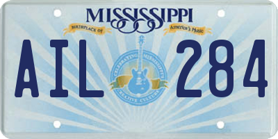 MS license plate AIL284