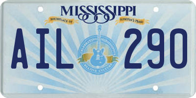 MS license plate AIL290