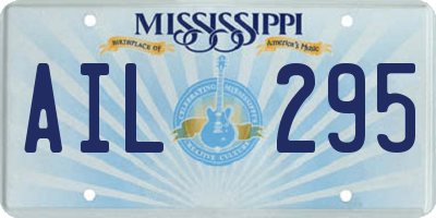 MS license plate AIL295